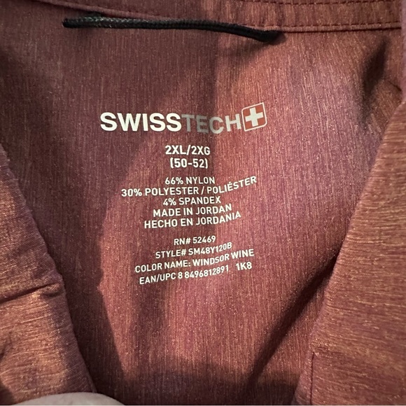Swiss Tech men's XXL maroon long sleeve button down shirt - Picture 3 of 3
